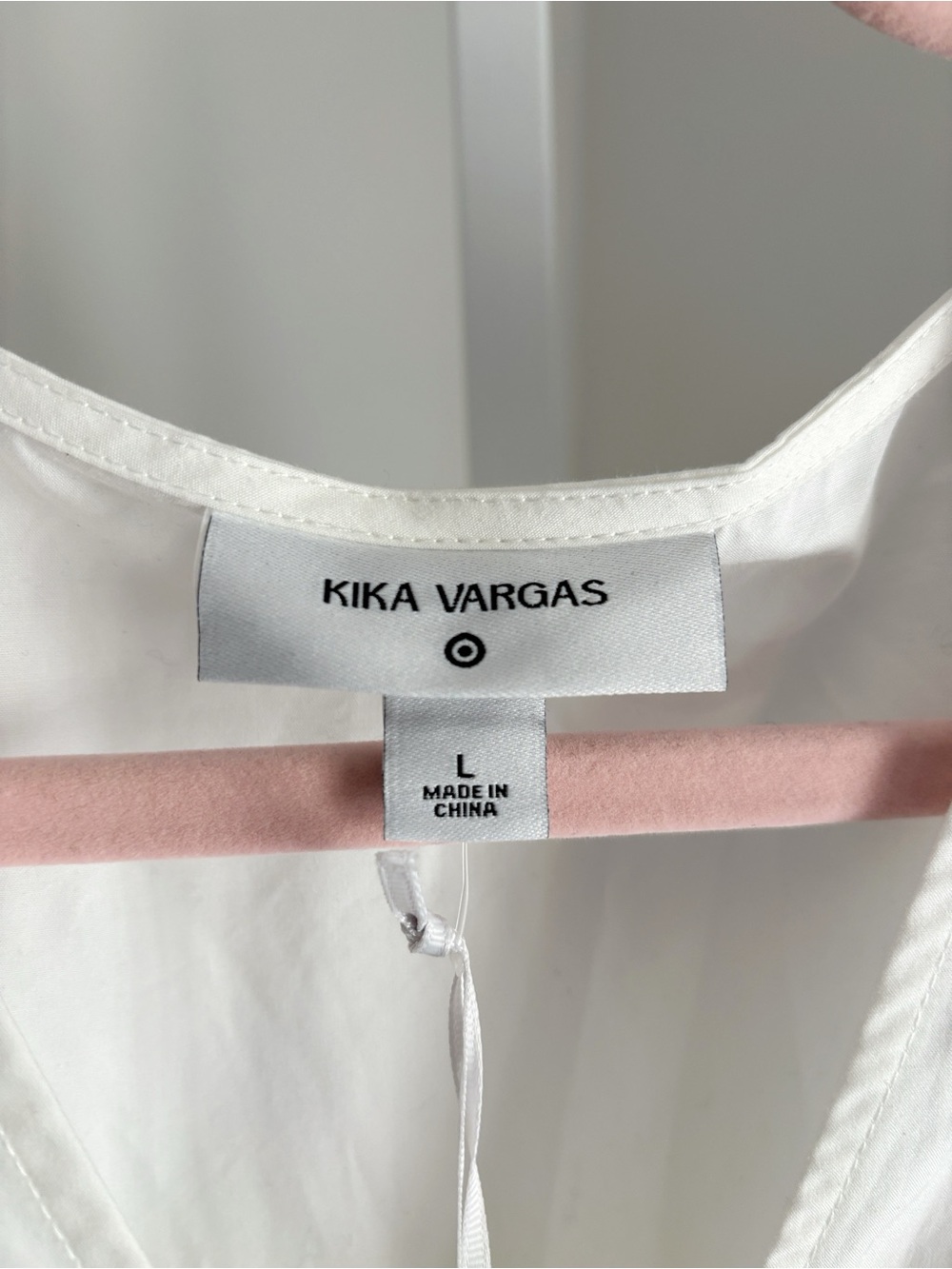 Kika Vargas X Target White Scallop Edge Wrap Top Sz Large Peplum Balloon Sleeve - Picture 5 of 5